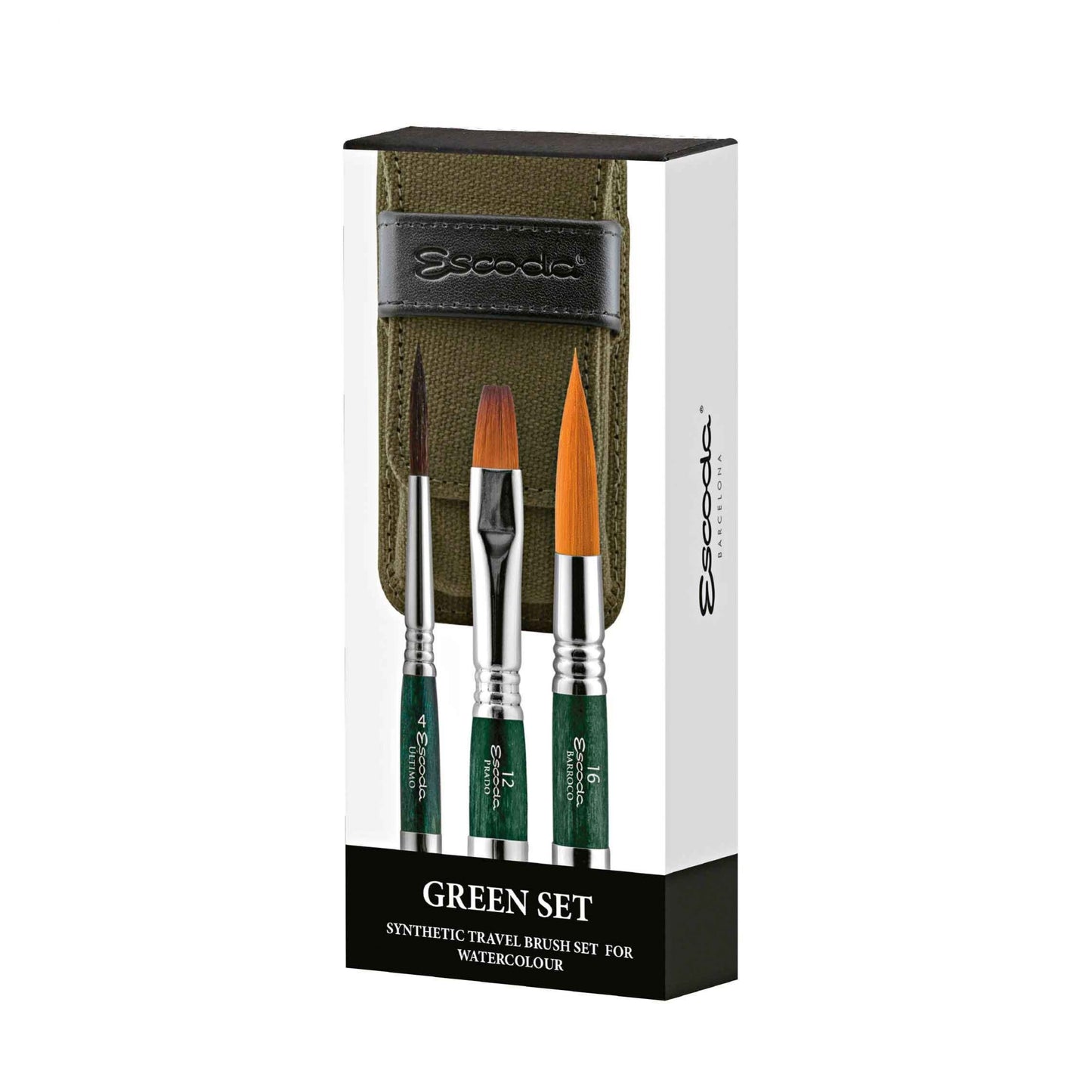 Escoda Green Travel Brush Set