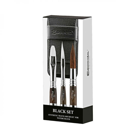 Escoda Black Travel Brush Set