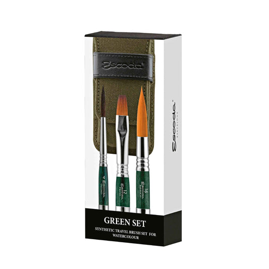 Escoda Green Travel Brush Set